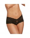 Shorty noir de dentelle ouvert et ajouré sur les fesses forme coeur - DG1442BLK