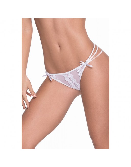 String blanc élégant triple lanières - MAL101WHT