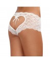 Shorty blanc de dentelle ouvert et ajouré sur les fesses forme coeur - DG1442WHT