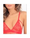 Body rouge maille à pois avec dentelle et laçage sur les fesses - REN502169-RED