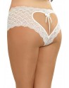 Shorty blanc grande taille de dentelle ouvert et ajouré sur les fesses forme coeur - DG1442XWHT