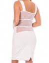 Robe sensuelle et habillée avec maille transparente blanche - LDP1WHT