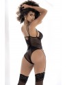 Body sexy noir avec jarretelles détachables - MAL8754BLK