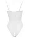 Body string en résille transparente et dentelle blanche, ouvert à l'entrejambe - R26426382101