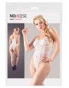 Body string en résille transparente et dentelle blanche, ouvert à l'entrejambe - R26426382101