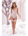 Body string ouvert en dentelle blanche - MAL8674WHT