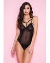 Body noir transparent avec dentelle - ML80077BLK