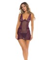 Nuisette violette et string assorti - REN51014-PUR