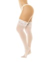 Bas en nylon sexy blanc autofixant  - MAL1108WHT