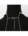 Bijou Tour de cou trois anneaux avec chaines de corps argenté - BCHA0012SIL