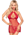 Nuisette et string assorti Rouge Libido boost - PH0010RED